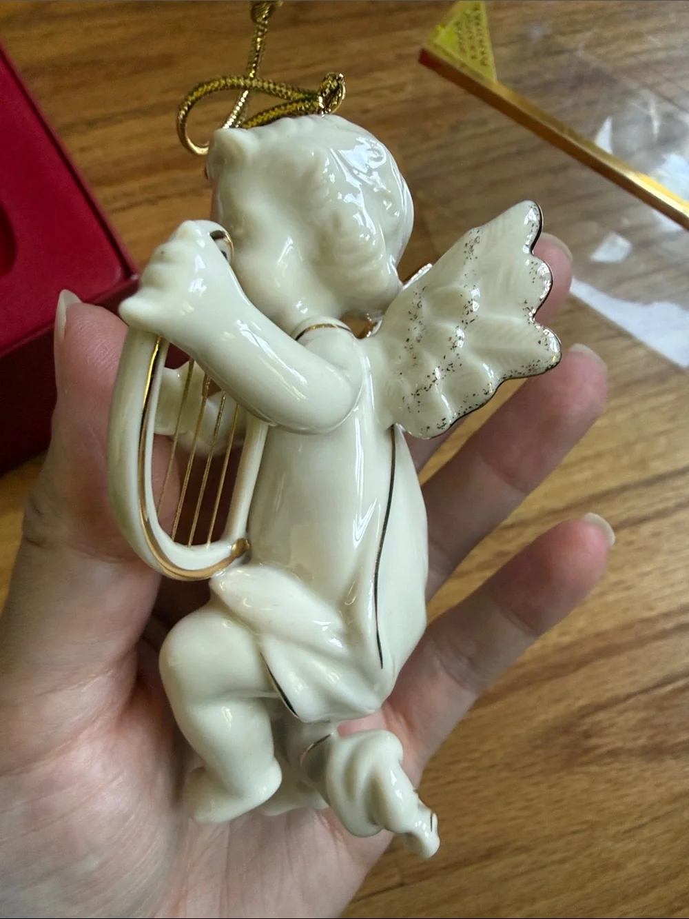 Lenox 2001 Annual Cherub Ornament golf accents new in box